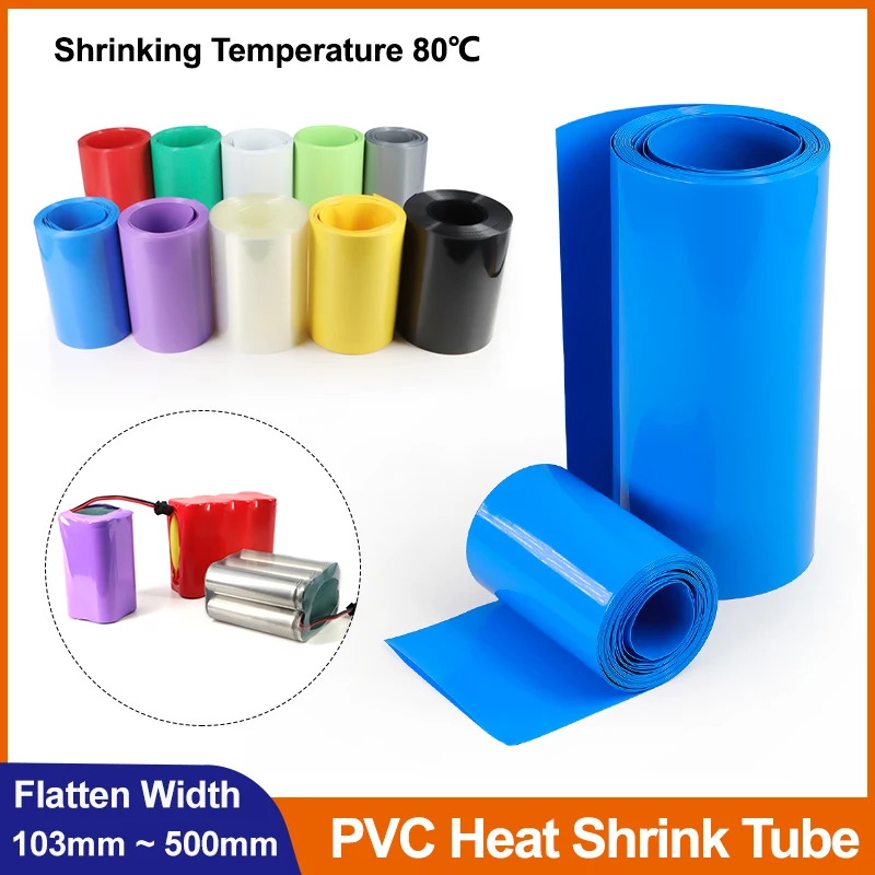 1M PVC Heat Shrink Tube Width 103mm ~ 500mm 18650 Lipo Battery Pack Insulated Film Wrap Lithium Case Protection Cable Sleeving
1M PVC Heat Shrink Tube Width 103mm ~ 500mm 18650 Lipo Battery Pack Insulated Film Wrap Lithium Case Protection Cable Sleeving