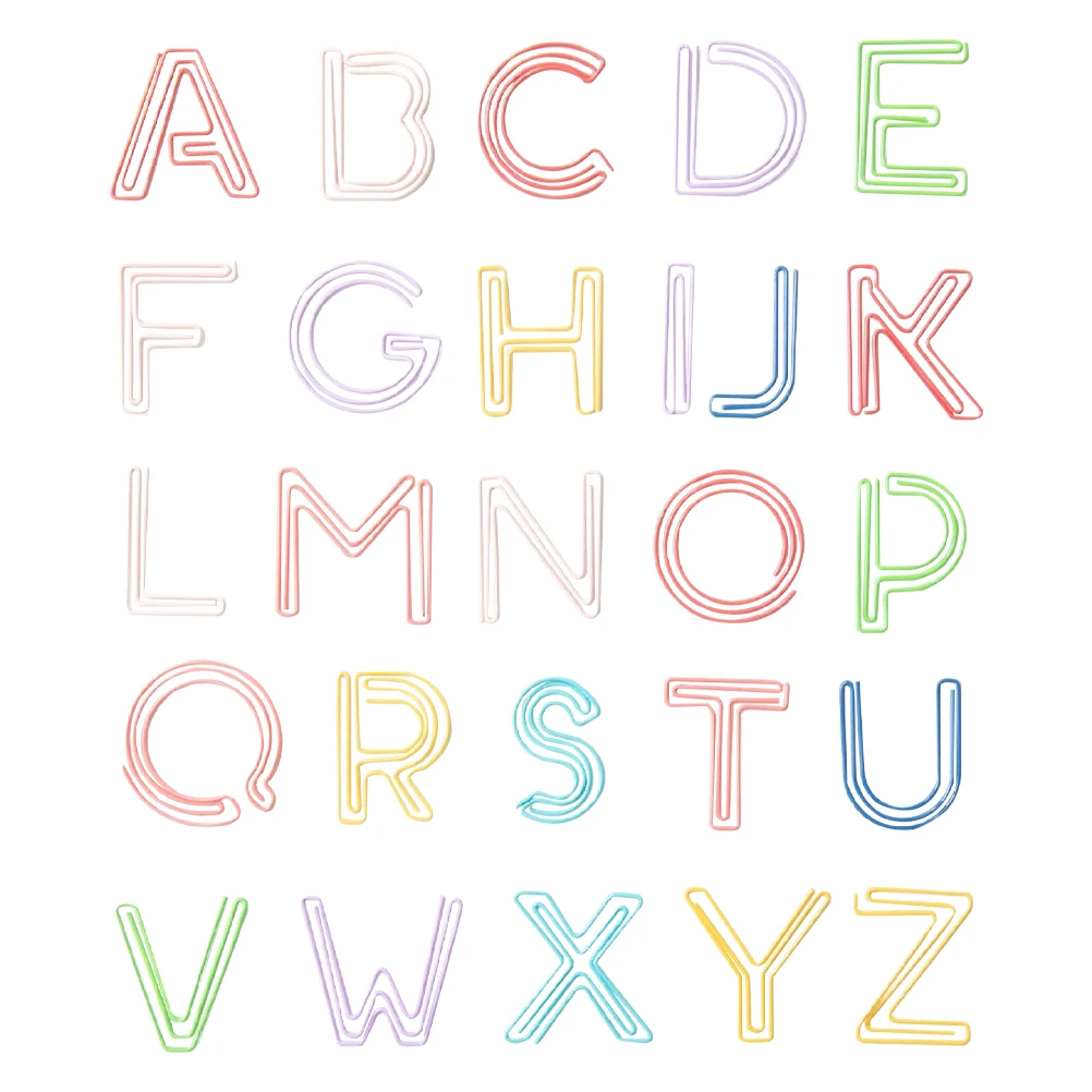 52pcs Iron File Letter Shaped Bookmarks Paper Clips Household Planner Clips Colorful Office Supply Student Stationery Page Mark
52pcs Iron File Letter Shaped Bookmarks Paper Clips Household Planner Clips Colorful Office Supply Student Stationery Page Mark