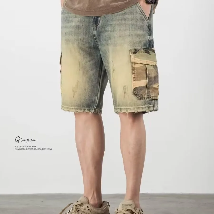 Summer New Fashion Men's Casual Trendy Jeans Shorts Trendy Vintage Multi Pocket Vintage Knee Length Denim Shorts Male Streetwear
Summer New Fashion Men's Casual Trendy Jeans Shorts Trendy Vintage Multi Pocket Vintage Knee Length Denim Shorts Male Streetwear