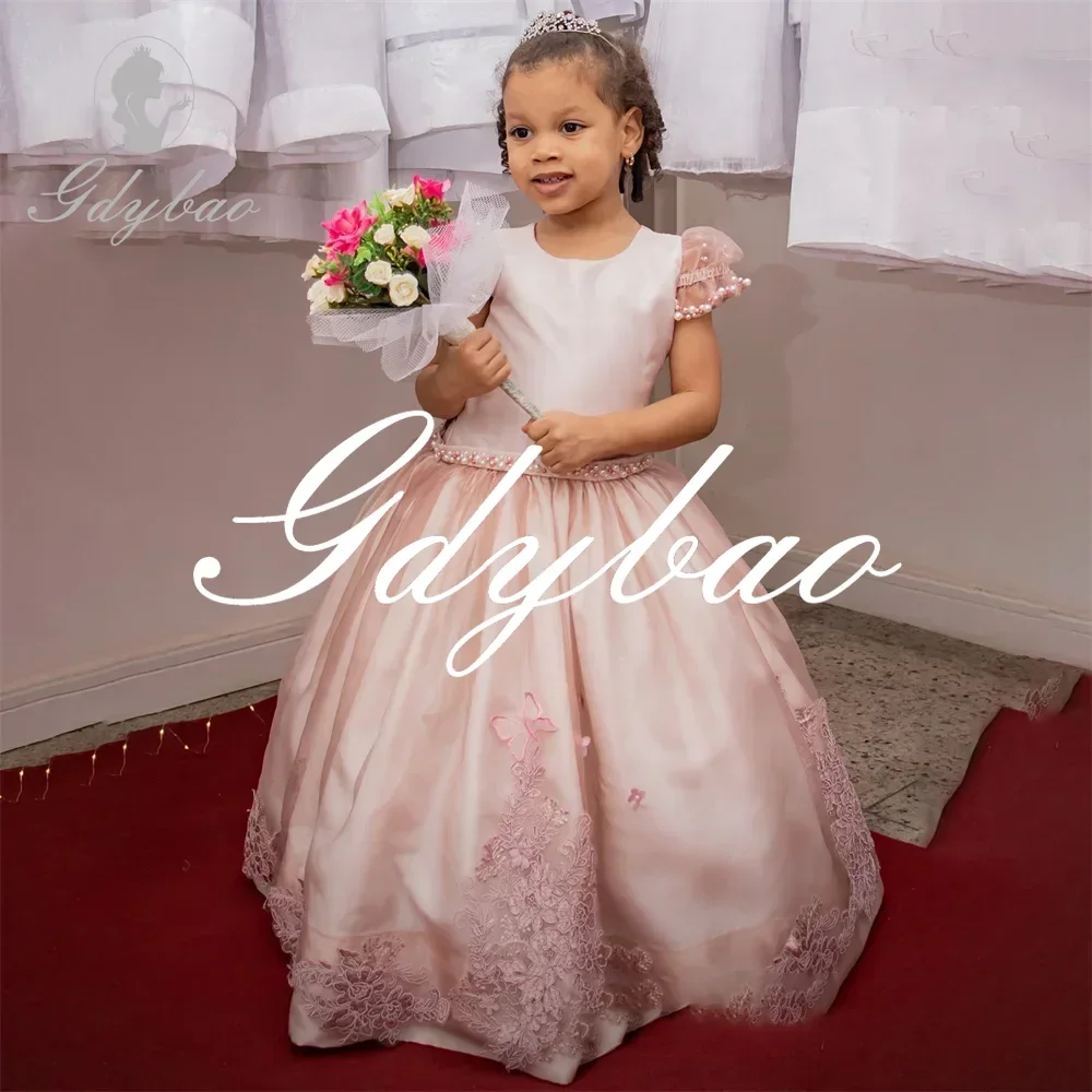 Luxury Beading Lace Applique O Neck Short Sleeve Wedding Flower Girl Dress Floor Length Formal First Communion Dress Customized
Luxury Beading Lace Applique O Neck Short Sleeve Wedding Flower Girl Dress Floor Length Formal First Communion Dress Customized