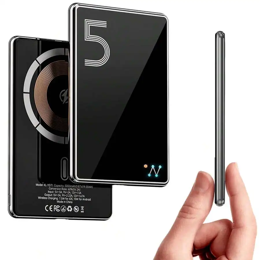 Magnetic Battery Pack 5000mAh, Ultra Slim 0.26in Wireless Magnetic Portable Charger, Mini Thin Power Bank PD 20W Fast Charging With USB C, Compatible With I-Phone 16/15/14/13/12 Series
Magnetic Battery Pack 5000mAh, Ultra Slim 0.26in Wireless Magnetic Portable Charger, Mini Thin Power Bank PD 20W Fast Charging With USB C, Compatible With I-Phone 16/15/14/13/12 Series