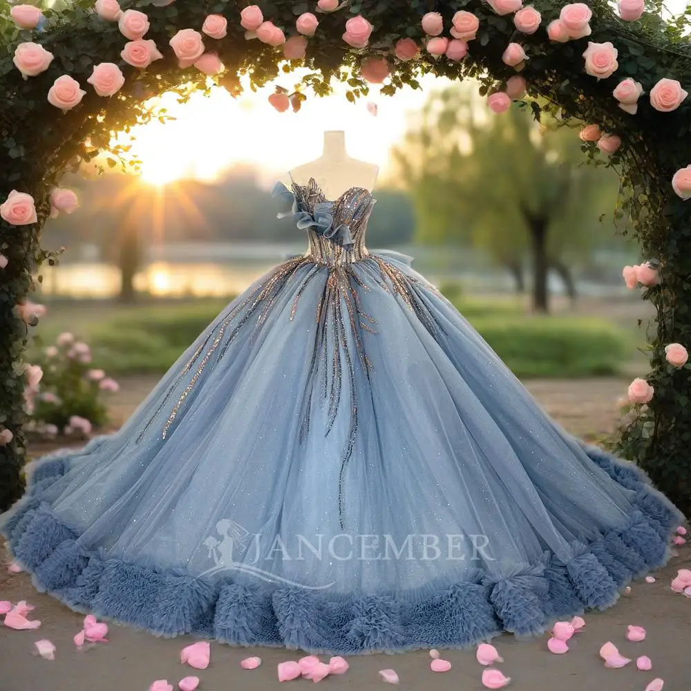 Blue Princess Sweet 16 Quinceanera Dresses Strapless Birthday Party Corset Gown Ball Gown Vestido De 15 Anos Customized DY1307
Blue Princess Sweet 16 Quinceanera Dresses Strapless Birthday Party Corset Gown Ball Gown Vestido De 15 Anos Customized DY1307