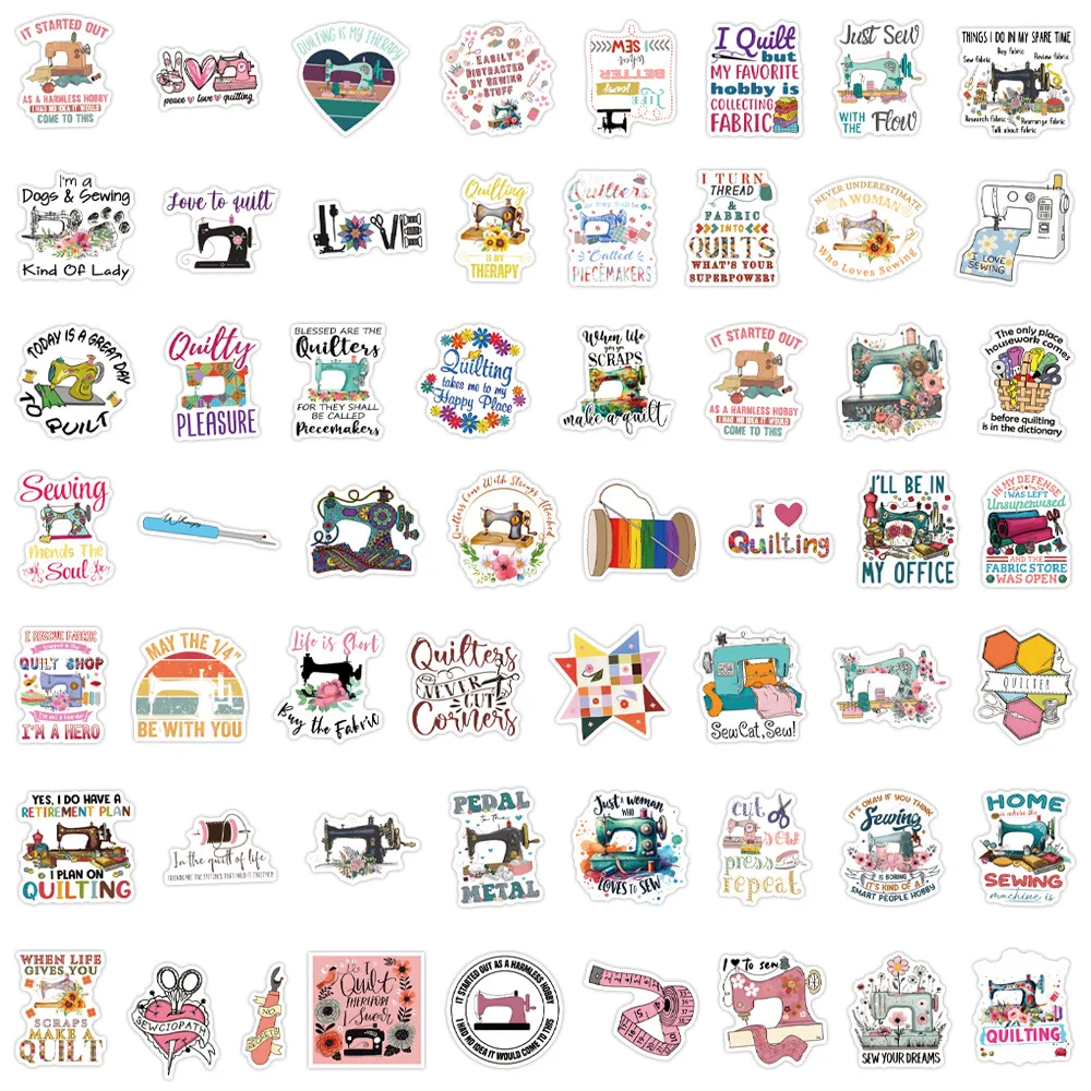 55PCS Cartoon Quilting Funny Sewing Machine Stickers Personalized Decorative Pencil Box Desk Laptop Creative Decal Kids Toy
55PCS Cartoon Quilting Funny Sewing Machine Stickers Personalized Decorative Pencil Box Desk Laptop Creative Decal Kids Toy