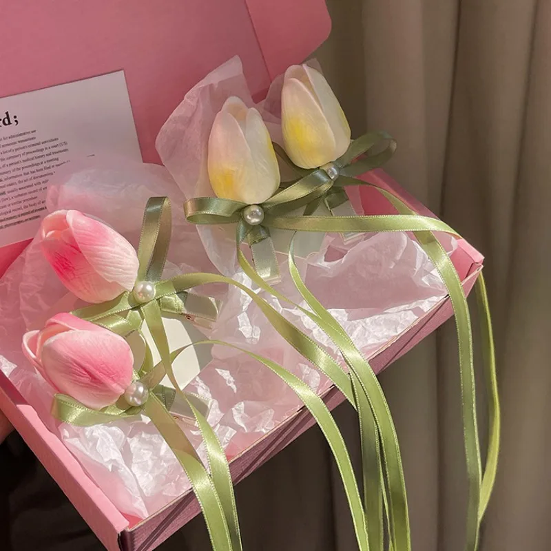 Spring Summer Tulip Bow Streamers Hair Clip Headdress Women Girls Korean Sweet Ribbon Flower Scrunchie Hairpin Hair Accessories
Spring Summer Tulip Bow Streamers Hair Clip Headdress Women Girls Korean Sweet Ribbon Flower Scrunchie Hairpin Hair Accessories