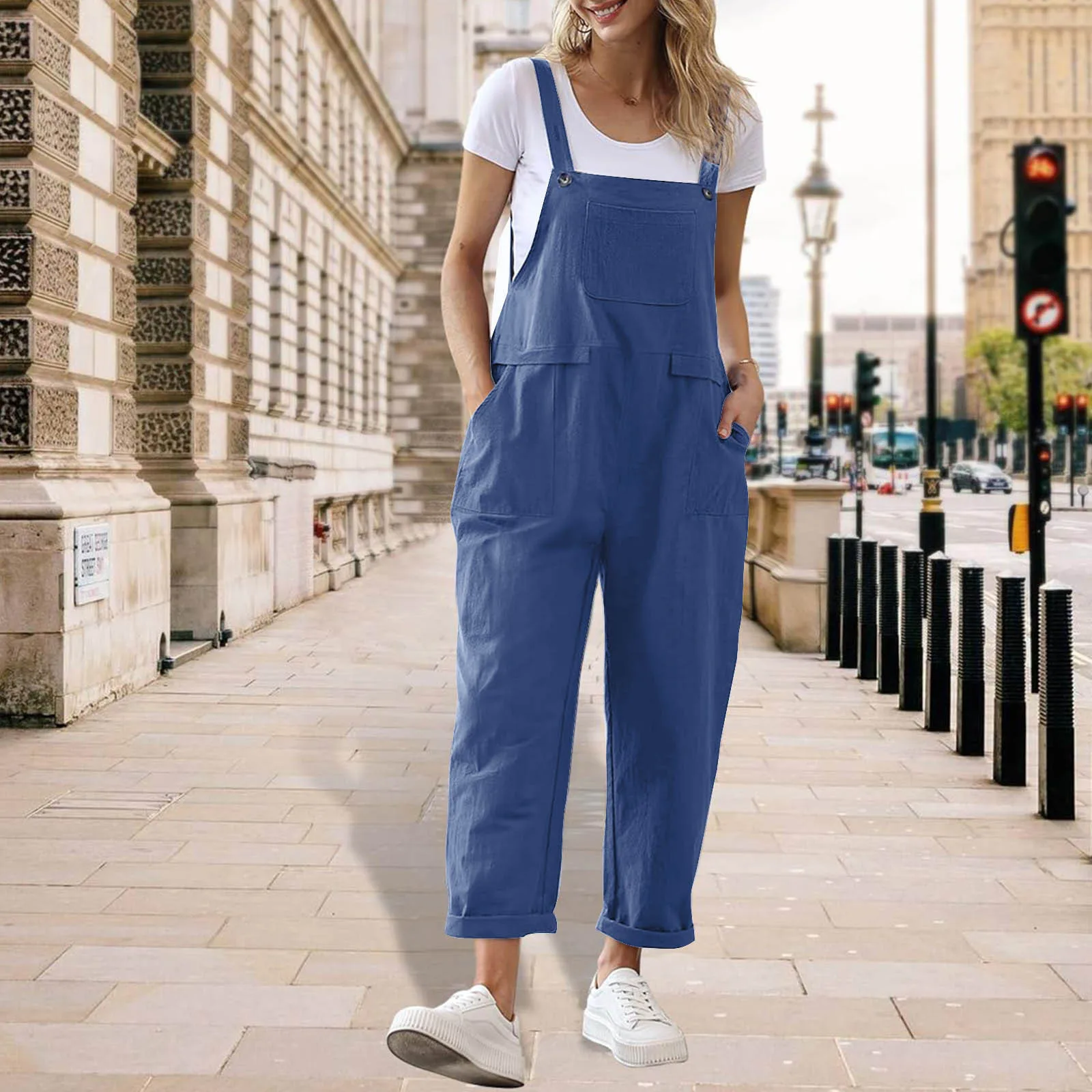 Spring Summer Women Bib Overalls Jumpsuit Casual Solid Color Pocket Jumpsuit Comfortable Sleeveless Button Straight Bodysuit
Spring Summer Women Bib Overalls Jumpsuit Casual Solid Color Pocket Jumpsuit Comfortable Sleeveless Button Straight Bodysuit
