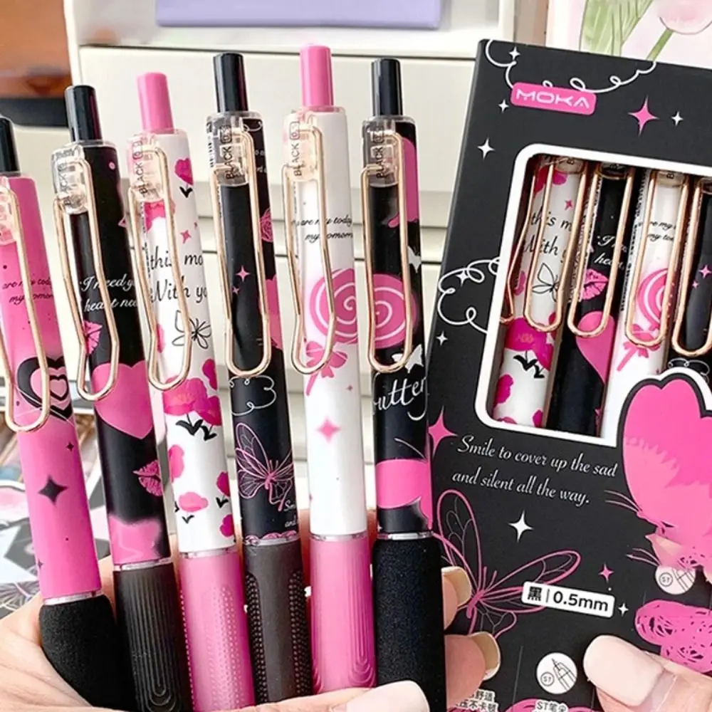 6PCS Kawaii Cute Press Gel Pen Pretty Aesthetic Butterfly Series 0.5mm Writing Pen ST Nib Good Looking Black Ink Pen
6PCS Kawaii Cute Press Gel Pen Pretty Aesthetic Butterfly Series 0.5mm Writing Pen ST Nib Good Looking Black Ink Pen
