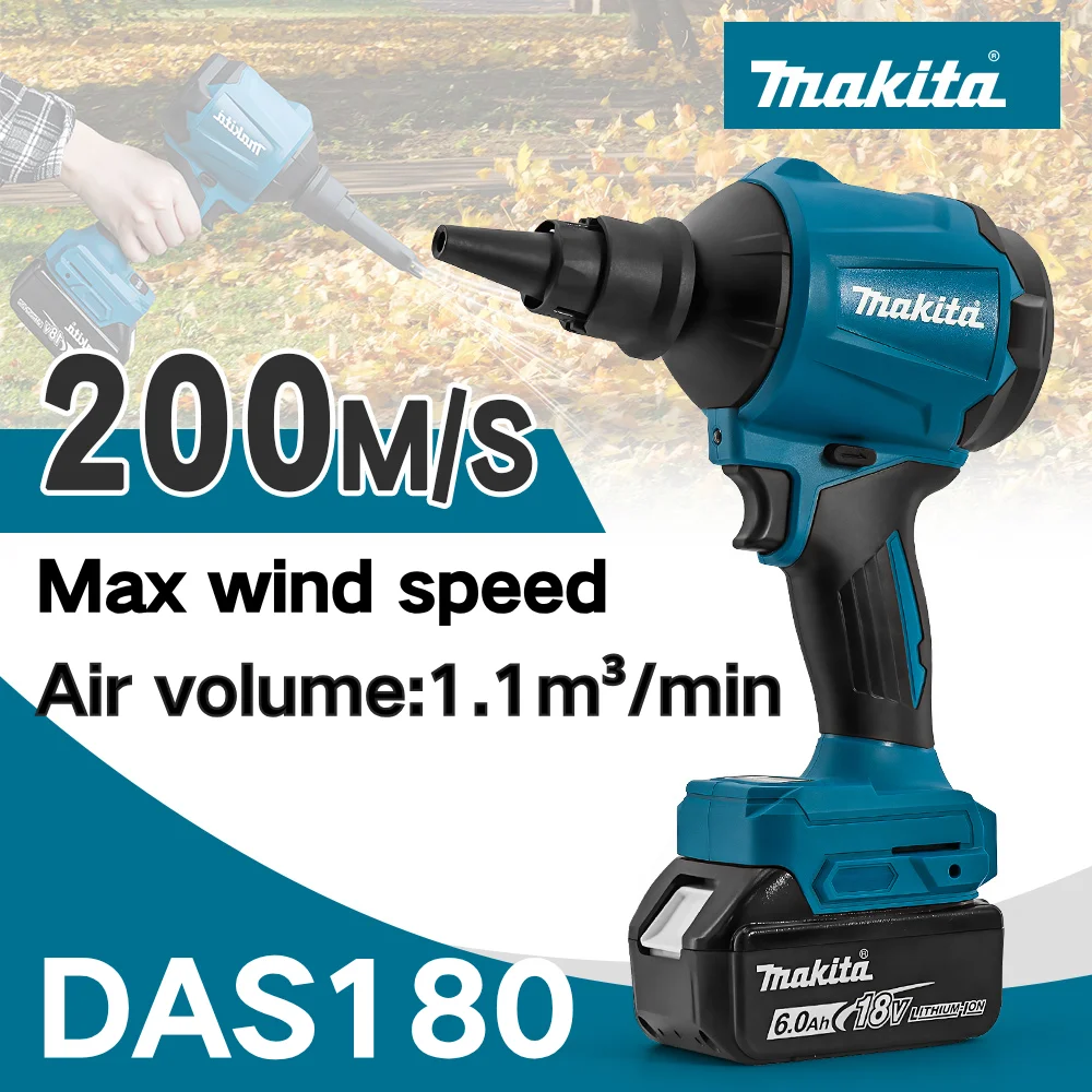 Makita 18V DAS180 Cordless Air Dust Removal Gun Brushless Air Blower with Nozzle Multifunction Dusting Machine Inflator Tool
Makita 18V DAS180 Cordless Air Dust Removal Gun Brushless Air Blower with Nozzle Multifunction Dusting Machine Inflator Tool