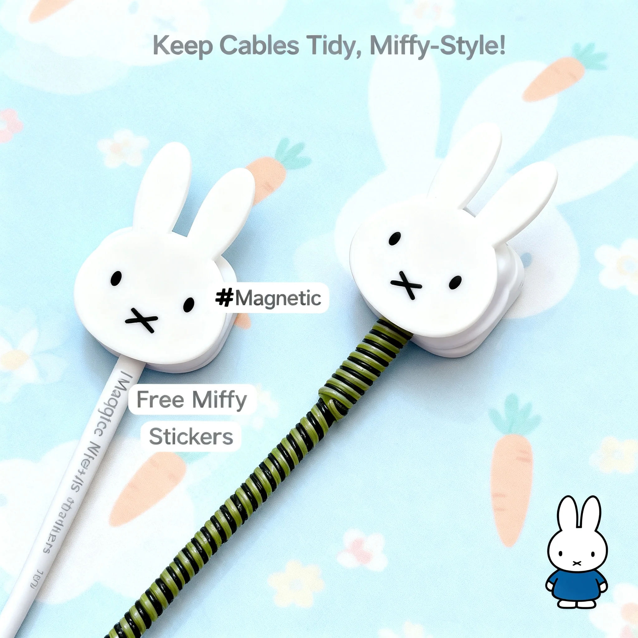 Cute Miffy Rabbit Magnetic Data Cable Organizer Wall-mounted Clip Cartoon Desktop Phone Charging Fixator
Cute Miffy Rabbit Magnetic Data Cable Organizer Wall-mounted Clip Cartoon Desktop Phone Charging Fixator