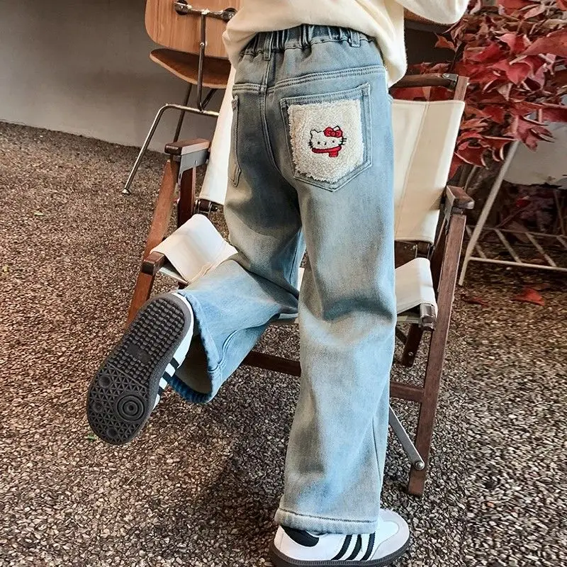 Winter Kawaii Hello Kitty Sanrio Children Cute Cartoon Plus Cotton Warm Jeans Outdoor Windproof Pants Birthday Gift for Kids
Winter Kawaii Hello Kitty Sanrio Children Cute Cartoon Plus Cotton Warm Jeans Outdoor Windproof Pants Birthday Gift for Kids