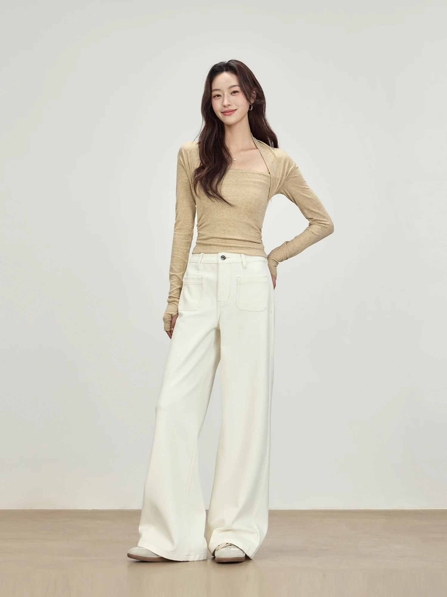 High Waist Straight Leg Stretch Denim Pants Women's Spring Autumn White Four Directional Elastici Jeans A-Frame Design
High Waist Straight Leg Stretch Denim Pants Women's Spring Autumn White Four Directional Elastici Jeans A-Frame Design