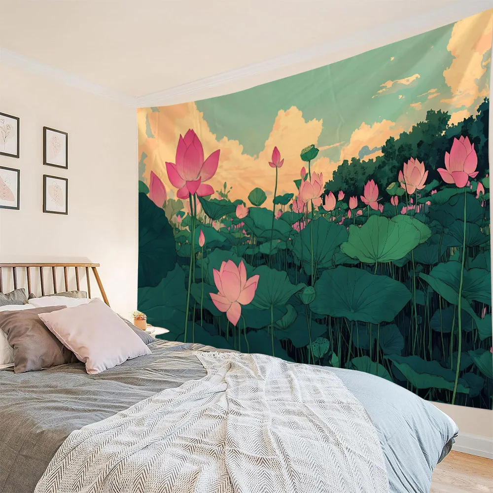 Water lily tapestry, green flowers and plants art decoration background poster bedroom living room dormitory decoration yoga mat
Water lily tapestry, green flowers and plants art decoration background poster bedroom living room dormitory decoration yoga mat