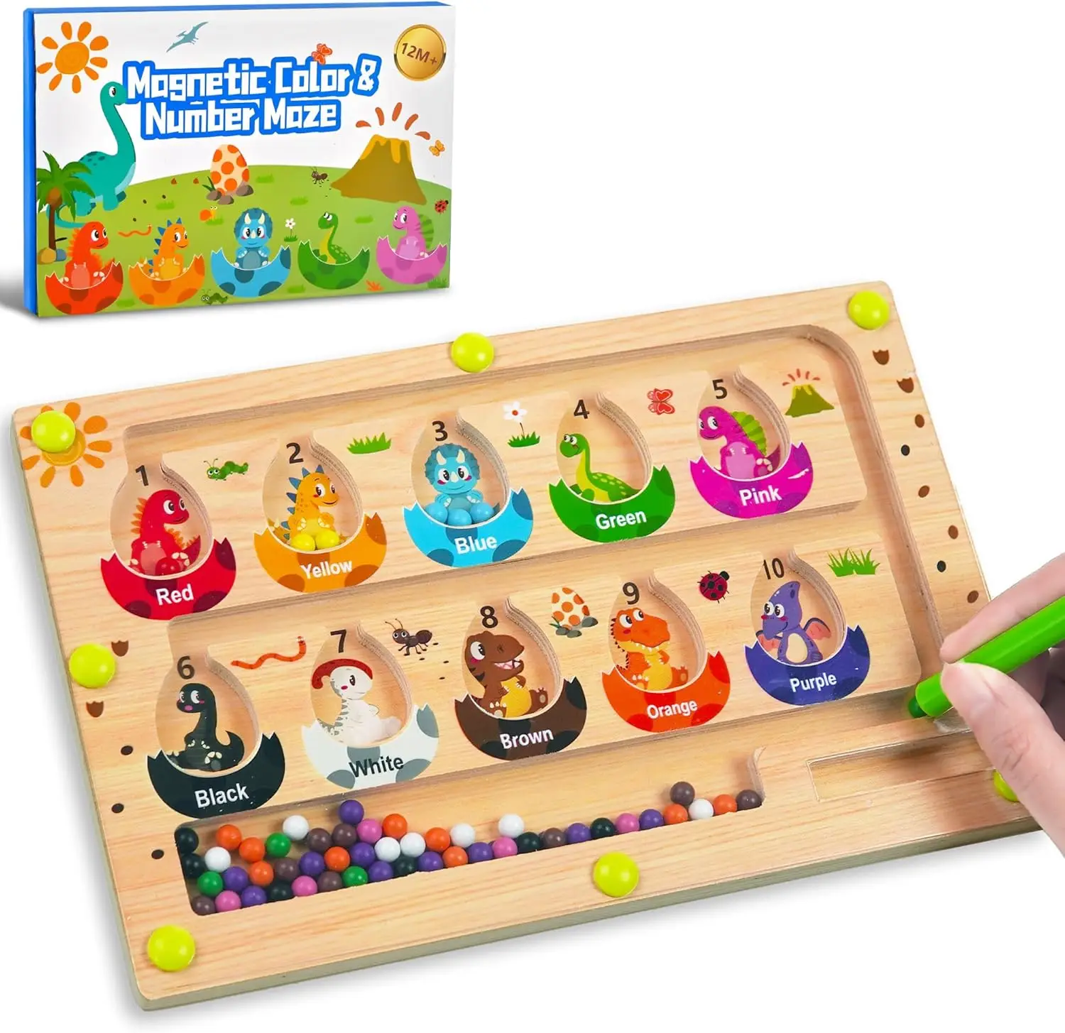 Montessori Busy Board Travel Toys for Toddlers, Wooden Magnetic Color Maze Puzzle, Dinosaur Learning Education Fine Motor Skills, Easter Basket Gifts
Montessori Busy Board Travel Toys for Toddlers, Wooden Magnetic Color Maze Puzzle, Dinosaur Learning Education Fine Motor Skills, Easter Basket Gifts