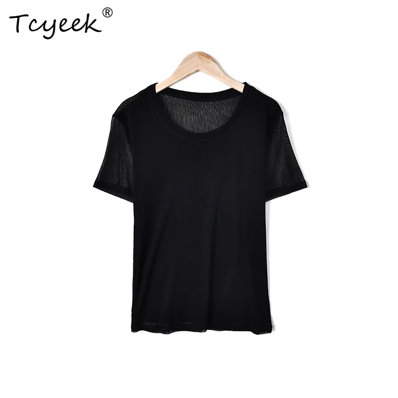 Tcyeek, Natural Silk Mesh T-Shirts, Women O Neck Short Sleeve Solid, Elegant Casual Everyday Top, 2024 Summer Fall T47944QC
Tcyeek, Natural Silk Mesh T-Shirts, Women O Neck Short Sleeve Solid, Elegant Casual Everyday Top, 2024 Summer Fall T47944QC