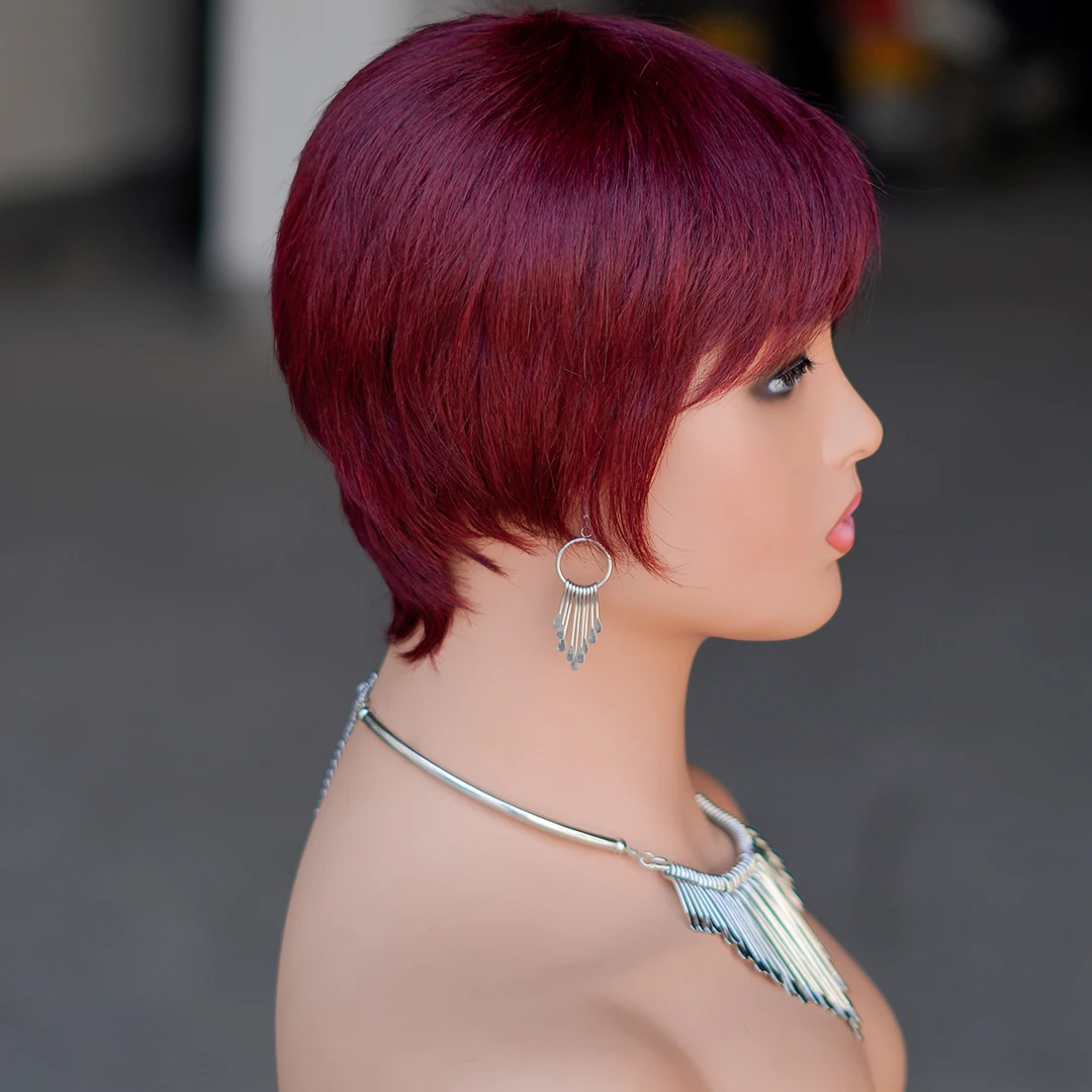 99J Colored Human Hair Wig Short Pixie Cut Bob Wigs Non Lace Front Wigs Straight Colored Lace Frontal Wigs Human Hair 180%
99J Colored Human Hair Wig Short Pixie Cut Bob Wigs Non Lace Front Wigs Straight Colored Lace Frontal Wigs Human Hair 180%