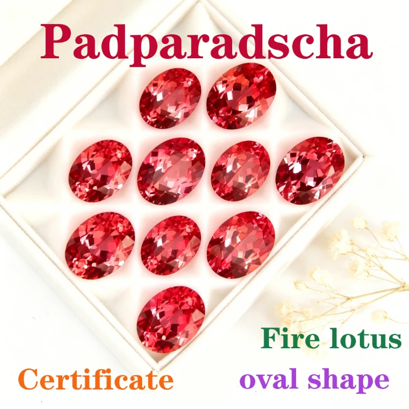 Artificial Sapphire Padparadscha Fire Lotus Color Oval Shape Certificate Selectable
Artificial Sapphire Padparadscha Fire Lotus Color Oval Shape Certificate Selectable