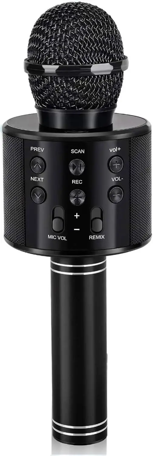 Karaoke Microphone for Kids Ages 3-12, Bluetooth Speaker Toy, Birthday Gifts for Girls Boys 4-11, Black
Karaoke Microphone for Kids Ages 3-12, Bluetooth Speaker Toy, Birthday Gifts for Girls Boys 4-11, Black