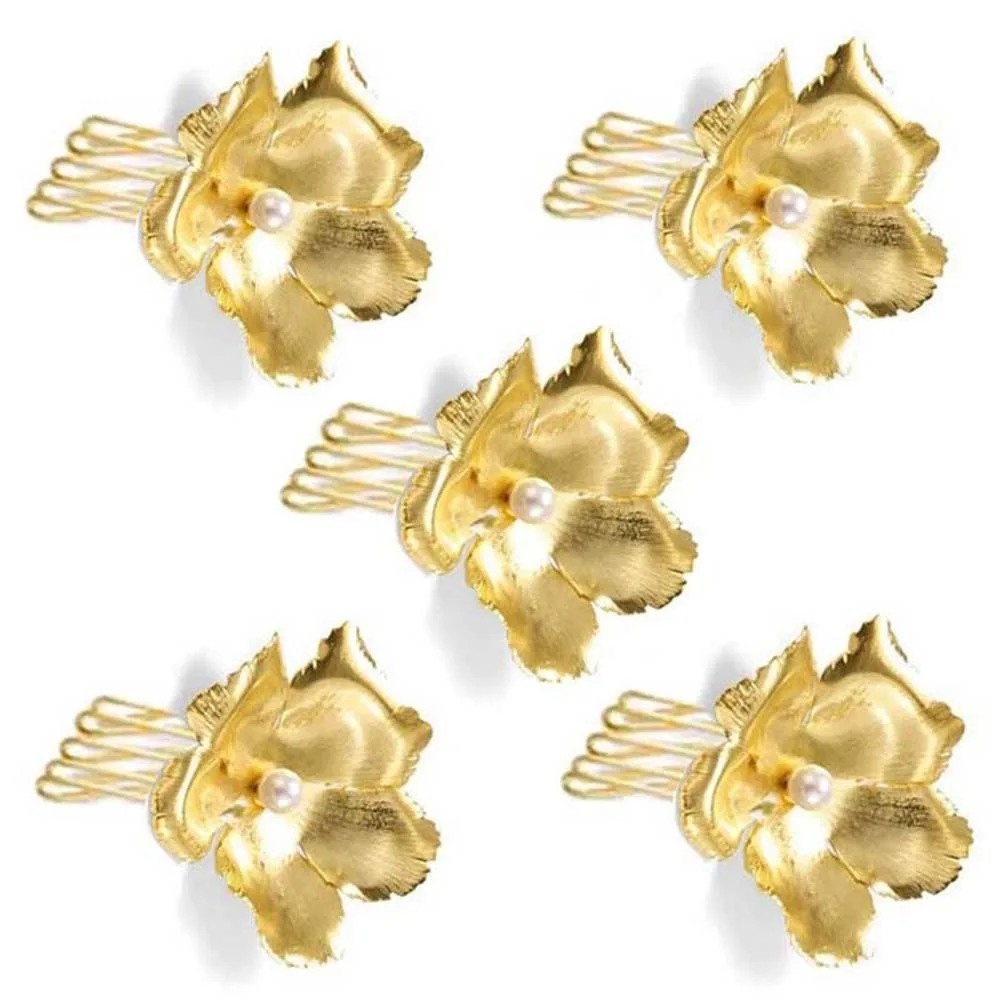 5pcs Elegant Golden Flower Hair Forks Hairstyle Tools Retro Pearl Side Clips Hair Accessories French Style Wave Alloy Barrettes
5pcs Elegant Golden Flower Hair Forks Hairstyle Tools Retro Pearl Side Clips Hair Accessories French Style Wave Alloy Barrettes