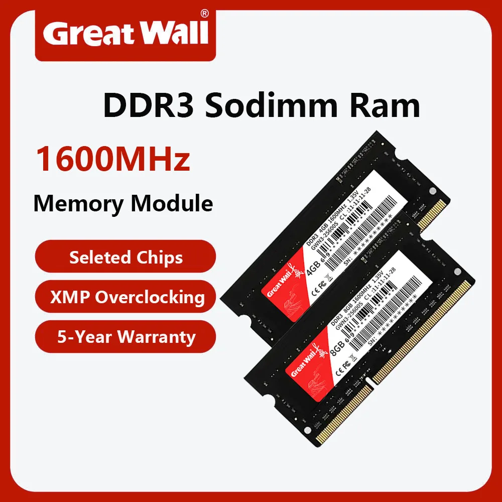 Оперативная память для ноутбука Great Wall 1600 МГц DDR3 8 ГБ 4 ГБ 1600 МГц SODIMM PC3-8500 10600 12800 Оперативная память для ноутбука DDR3 двухканальная 
Оперативная память для ноутбука Great Wall 1600 МГц DDR3 8 ГБ 4 ГБ 1600 МГц SODIMM PC3-8500 10600 12800 Оперативная память для ноутбука DDR3 двухканальная