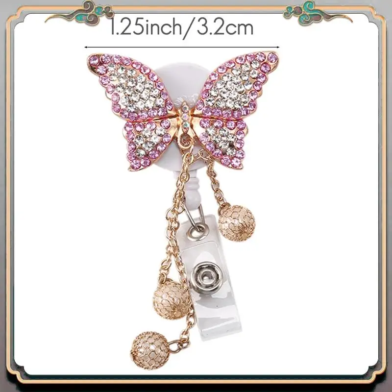 Durable 5Pcs Retractable Badge Holder Reel, Butterfly Handmade Bling Rhinestone ID Badge Holders With Clip, For Volunteer Nurses
Durable 5Pcs Retractable Badge Holder Reel, Butterfly Handmade Bling Rhinestone ID Badge Holders With Clip, For Volunteer Nurses
