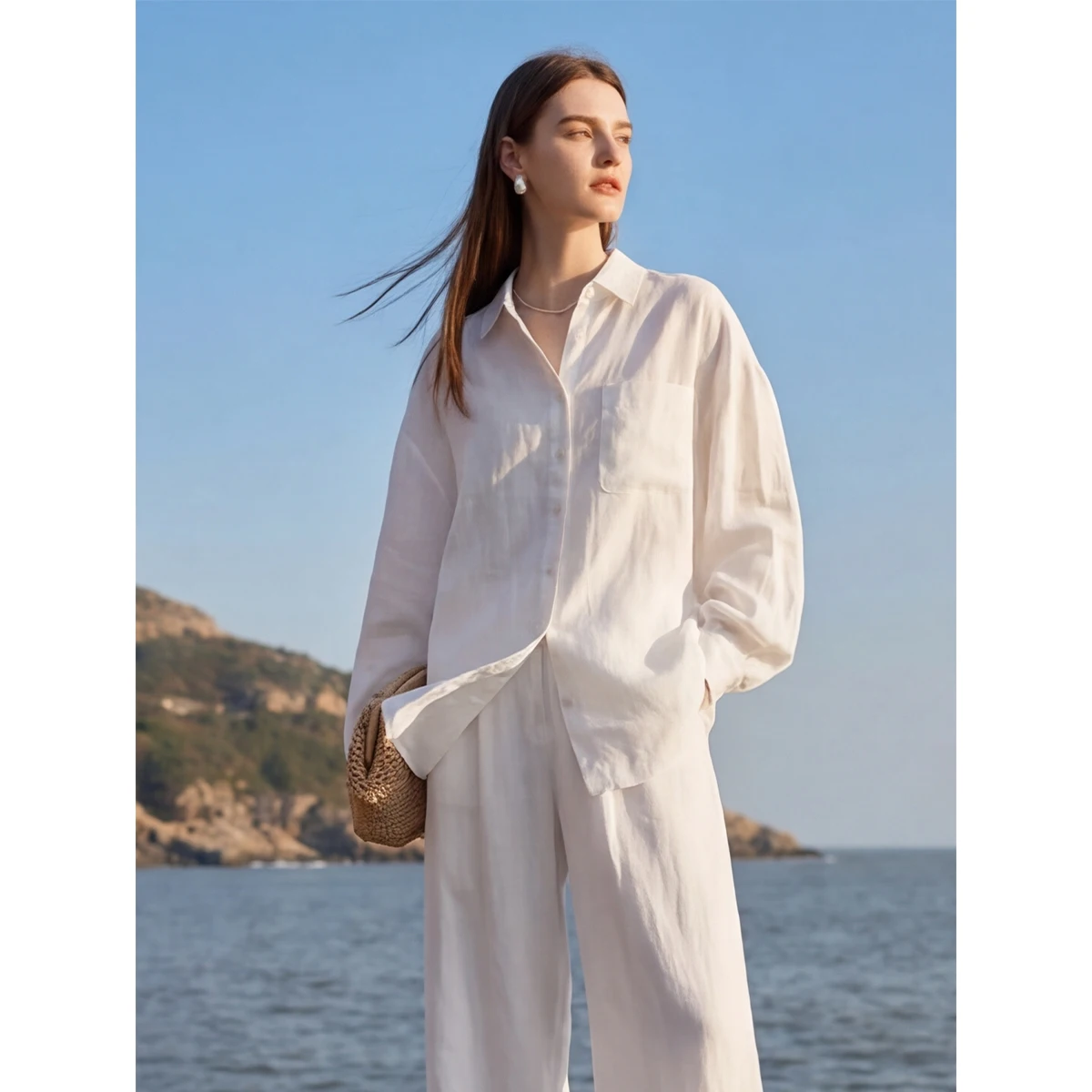 SueM Linen Shirt Women's Loose Fit Summer New Style Vacation Casual Sun Protection White Breathable Long Sleeve Shirt
SueM Linen Shirt Women's Loose Fit Summer New Style Vacation Casual Sun Protection White Breathable Long Sleeve Shirt