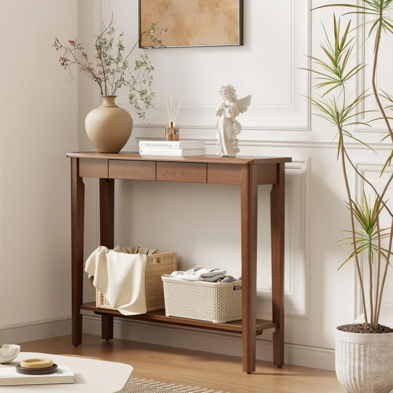 Walnut Wood Console Table with Drawers – Mid-Modern Entryway, Living Room, Hallway
Walnut Wood Console Table with Drawers – Mid-Modern Entryway, Living Room, Hallway