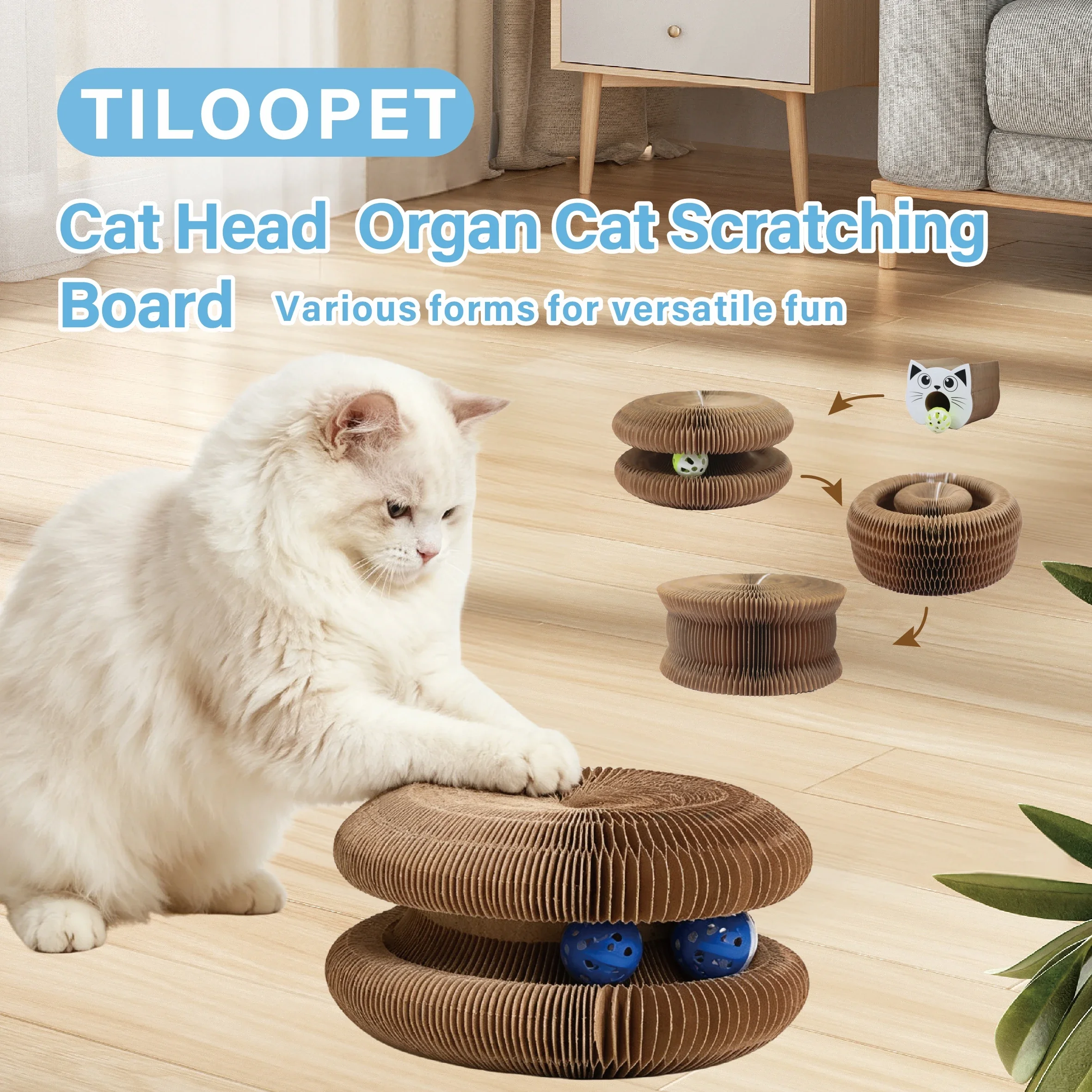 Interactive Scratching Board, Magic Accordion Cat Scratching Post, Fun Cat Toys for Indoor Cats 1Pack
Interactive Scratching Board, Magic Accordion Cat Scratching Post, Fun Cat Toys for Indoor Cats 1Pack