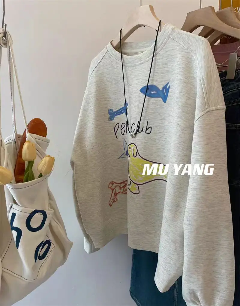 Korean Graffiti Print Loose Sweatshirt Women Thin Autumn Round Neck Long Sleeve Hoodies Women Pullover Japanese Fashion Y2k Tops
Korean Graffiti Print Loose Sweatshirt Women Thin Autumn Round Neck Long Sleeve Hoodies Women Pullover Japanese Fashion Y2k Tops