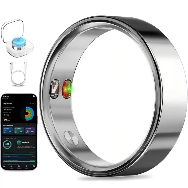 QINO K26 Smart Ring Steel Vibration Alerts for Calls Alarm Notification Health and Sleep Monitor 5ATM Waterproof Ring for Men
QINO K26 Smart Ring Steel Vibration Alerts for Calls Alarm Notification Health and Sleep Monitor 5ATM Waterproof Ring for Men