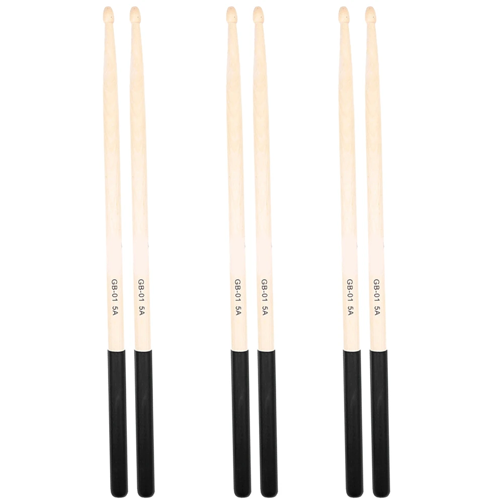 3 Pairs Black Wooden Drumsticks Anti-slip Design for Adults Children Practice Jazz Drums Lightweight Drumming Accessories
3 Pairs Black Wooden Drumsticks Anti-slip Design for Adults Children Practice Jazz Drums Lightweight Drumming Accessories