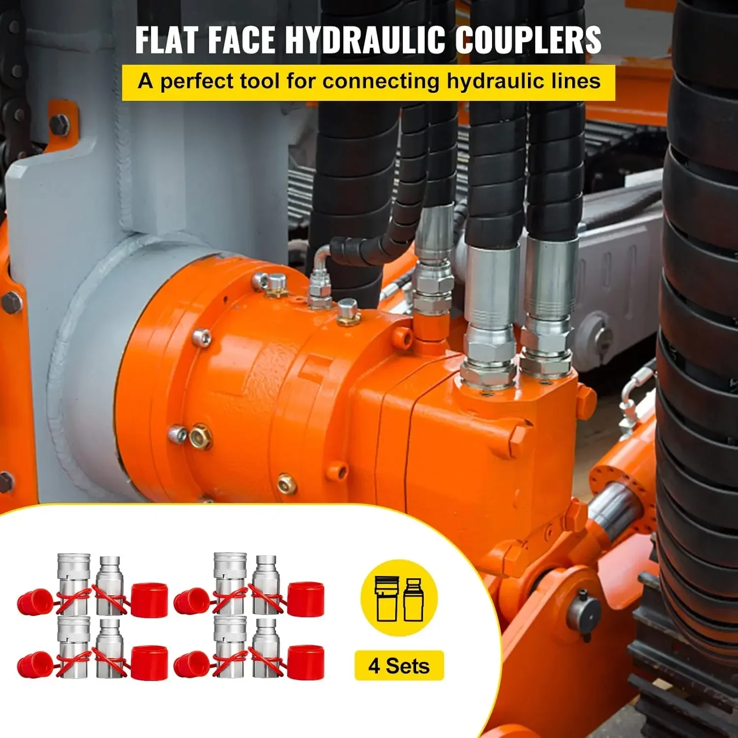 XMSJ.Hydraulic Quick Connect 1/2 Body with 1/2" NPT Thread Hydraulic Coupler 4 Pairs Hydraulic Coupling Quick Connect 45.5 L/min
XMSJ.Hydraulic Quick Connect 1/2 Body with 1/2" NPT Thread Hydraulic Coupler 4 Pairs Hydraulic Coupling Quick Connect 45.5 L/min
