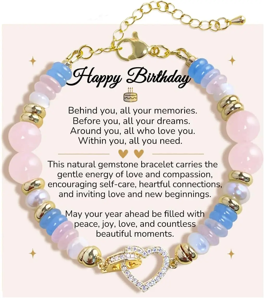 Birthday jewelry gifts for girls and women featuring four leaf clover and heart designs on bracelets
Birthday jewelry gifts for girls and women featuring four leaf clover and heart designs on bracelets