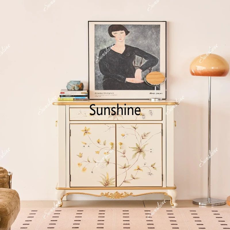 High-end European-style home-painted shoe cabinet, home entrance integrated against the wall, entrance corridor storage
High-end European-style home-painted shoe cabinet, home entrance integrated against the wall, entrance corridor storage