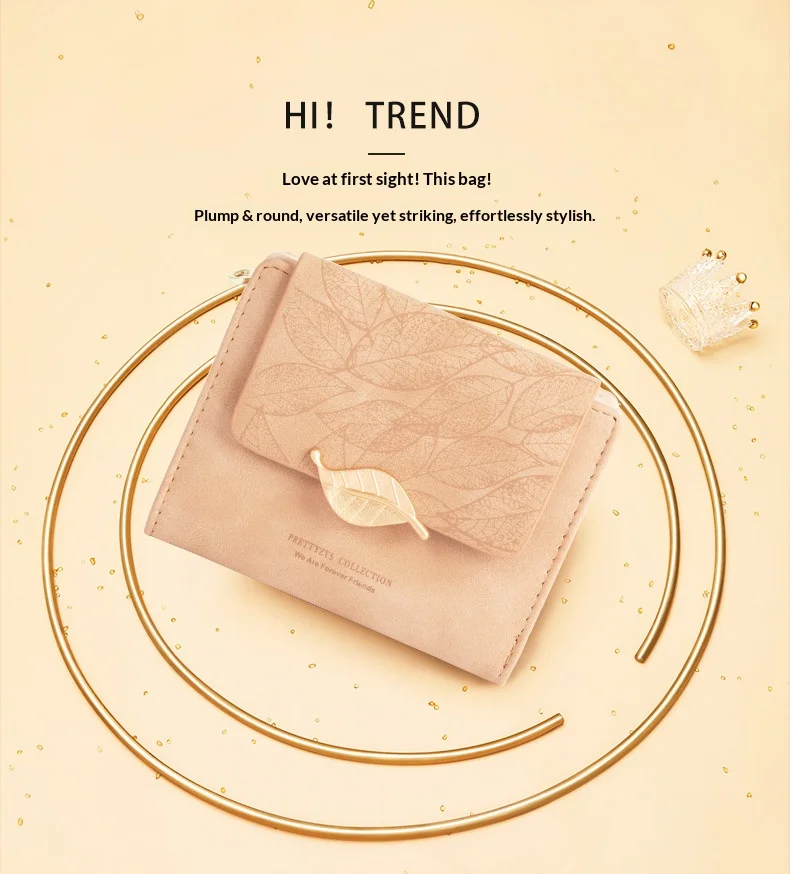 2026 New Women's Short Wallet Leaf Metal Buckle PU Leather Large Capacity Card Holder Fashion Portable Female Daily Purse Gift
2026 New Women's Short Wallet Leaf Metal Buckle PU Leather Large Capacity Card Holder Fashion Portable Female Daily Purse Gift