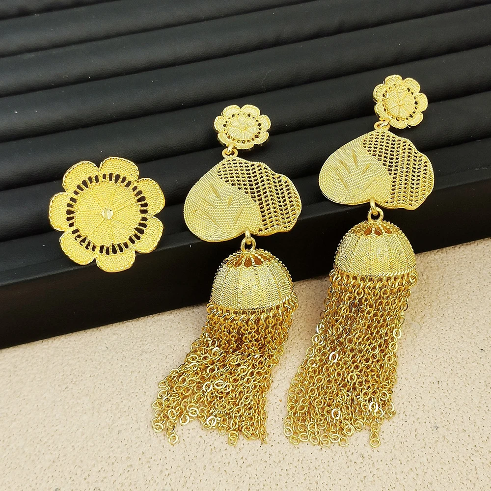 Tassel Earrings Trend Jewelry Set for Women African Lovely Earrings and Ring Set Geometry Design Fashion Ring for Weddings
Tassel Earrings Trend Jewelry Set for Women African Lovely Earrings and Ring Set Geometry Design Fashion Ring for Weddings