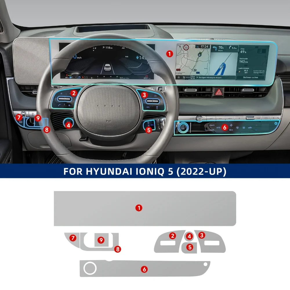For Hyundai IONIQ 5 2022-2024 TPU Film For Navigational Instrument Console Scratch Resistance Car Interior Protective Film
For Hyundai IONIQ 5 2022-2024 TPU Film For Navigational Instrument Console Scratch Resistance Car Interior Protective Film
