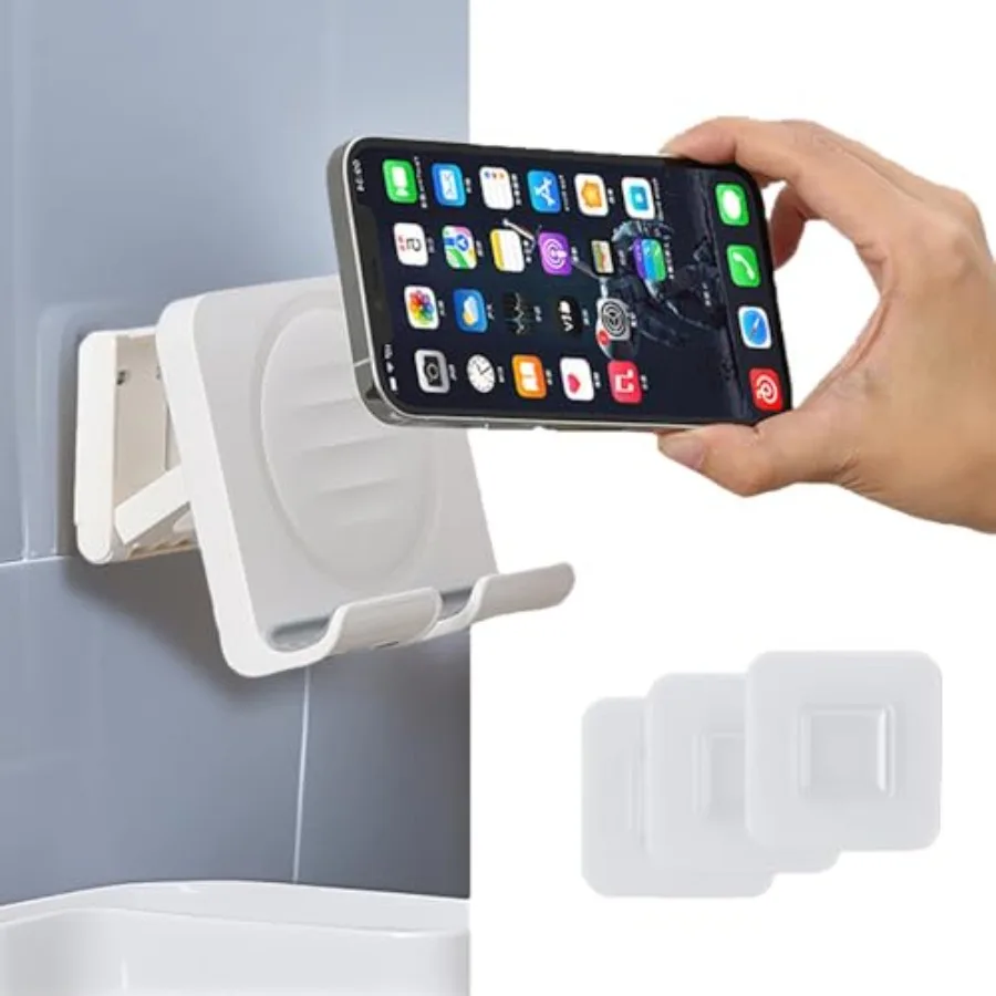 Shower Phone Holder, Wall Mount Cellphone Stand with 3pcs Adhesive Pads, Adjustable and Portable Mirror Smartphone Wall Holder,
Shower Phone Holder, Wall Mount Cellphone Stand with 3pcs Adhesive Pads, Adjustable and Portable Mirror Smartphone Wall Holder,