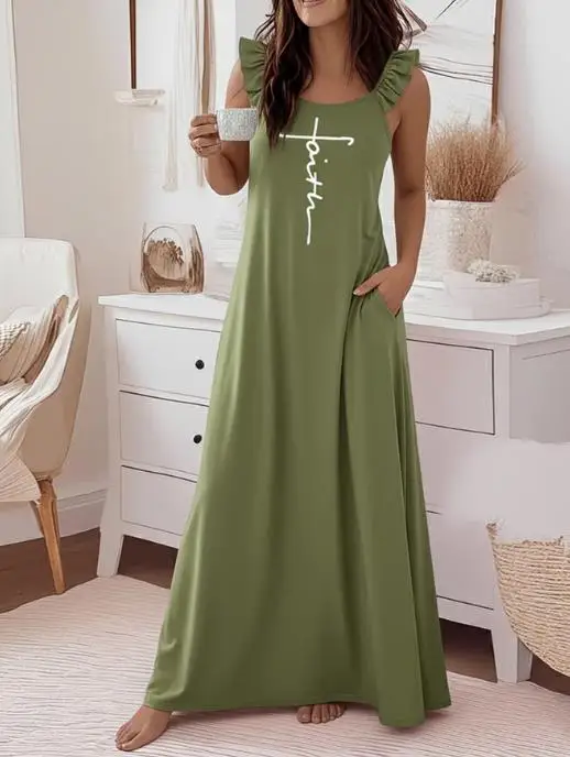 Elegant Printed U-Neck Pleated Dress Lace-Up Backless Long Casual Vacation Loose Women's Fashion
Elegant Printed U-Neck Pleated Dress Lace-Up Backless Long Casual Vacation Loose Women's Fashion