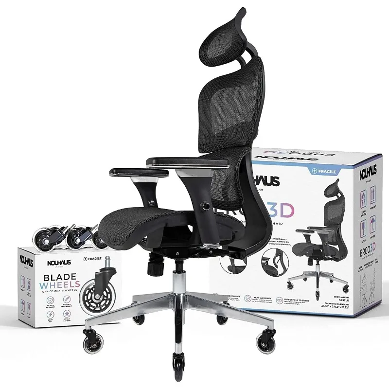 Ergo3D Ergonomic Office Chair Lumbar Support Mesh Office Chair with 4D Adjustable Armrest, Adjustable Headrest and Wheel
Ergo3D Ergonomic Office Chair Lumbar Support Mesh Office Chair with 4D Adjustable Armrest, Adjustable Headrest and Wheel
