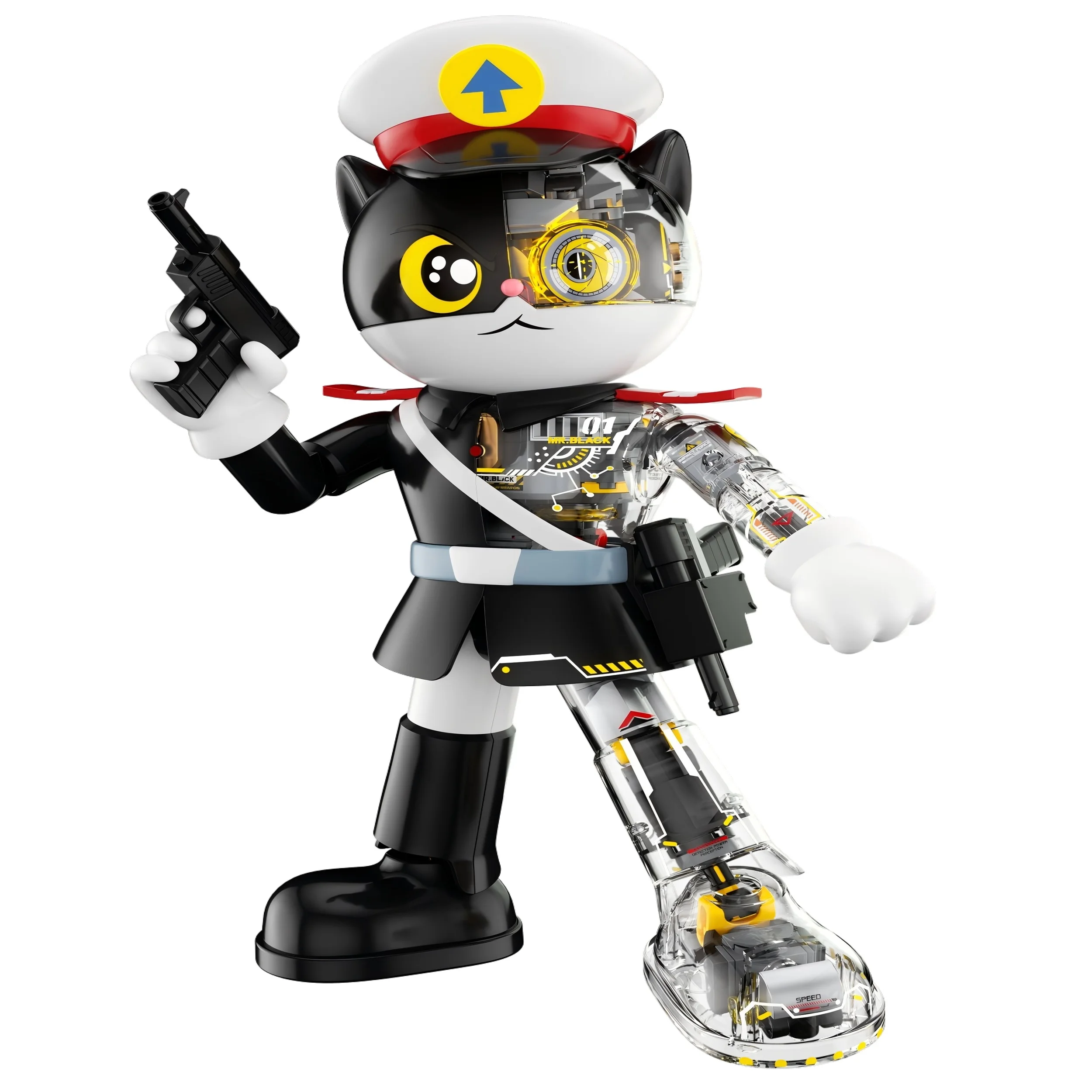 436PCS Black Cat Sheriff Light-Up Building Blocks Set, Creative Toy Ornament, DIY Handmade Assembly Toy, Kids Birthday Gift
436PCS Black Cat Sheriff Light-Up Building Blocks Set, Creative Toy Ornament, DIY Handmade Assembly Toy, Kids Birthday Gift