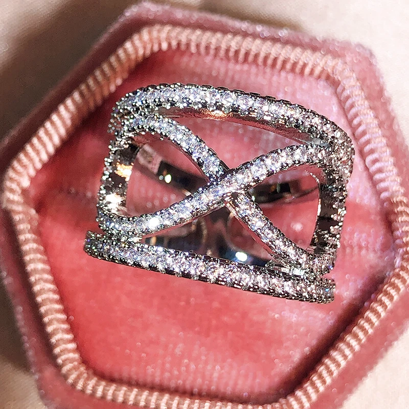 NEW Unique Openwork Cross-Letter X Full Diamond Couple Ring For Women Geometric Silver-Plated Engagement Bridal Gift Jewelry
NEW Unique Openwork Cross-Letter X Full Diamond Couple Ring For Women Geometric Silver-Plated Engagement Bridal Gift Jewelry