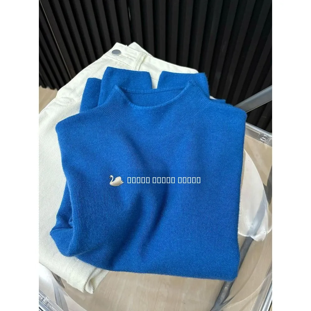Klein Blue Base Layer Shirt Half High Collar Women's Autumn Winter 2025 Style Super White Knitted Sweater Inner Wear Top
Klein Blue Base Layer Shirt Half High Collar Women's Autumn Winter 2025 Style Super White Knitted Sweater Inner Wear Top