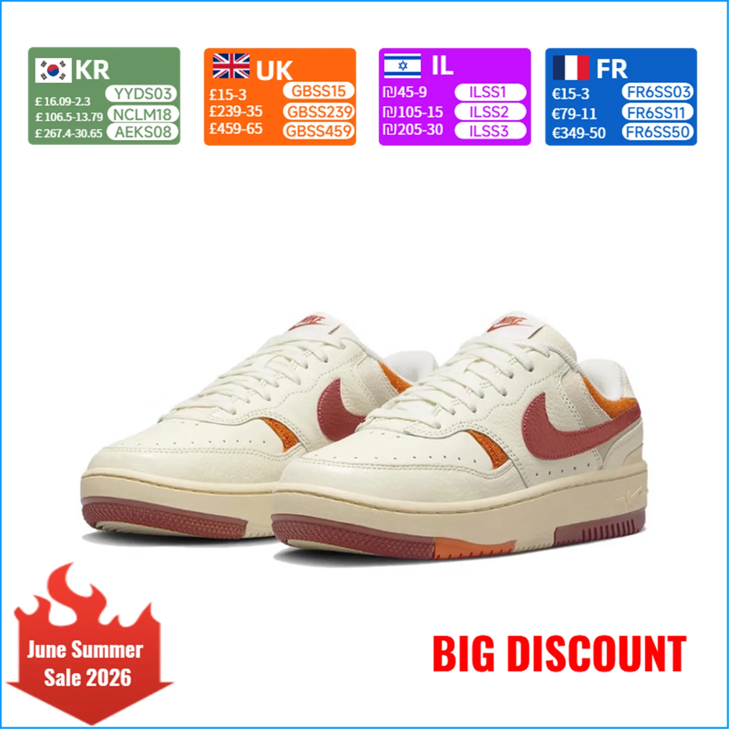 Nike Gamma Force Women's Classic Fashionable Versatile Slip-Resistant Durable Skate Shoes FQ2766-100
Nike Gamma Force Women's Classic Fashionable Versatile Slip-Resistant Durable Skate Shoes FQ2766-100