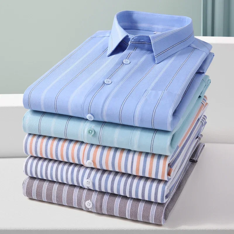 New 100% Pure Cotton Oxford Men's Striped Shirt Long Sleeve Regular Fit Men Pocket Casual Shirt Leisure Autumn Male Blouse S-8XL
New 100% Pure Cotton Oxford Men's Striped Shirt Long Sleeve Regular Fit Men Pocket Casual Shirt Leisure Autumn Male Blouse S-8XL