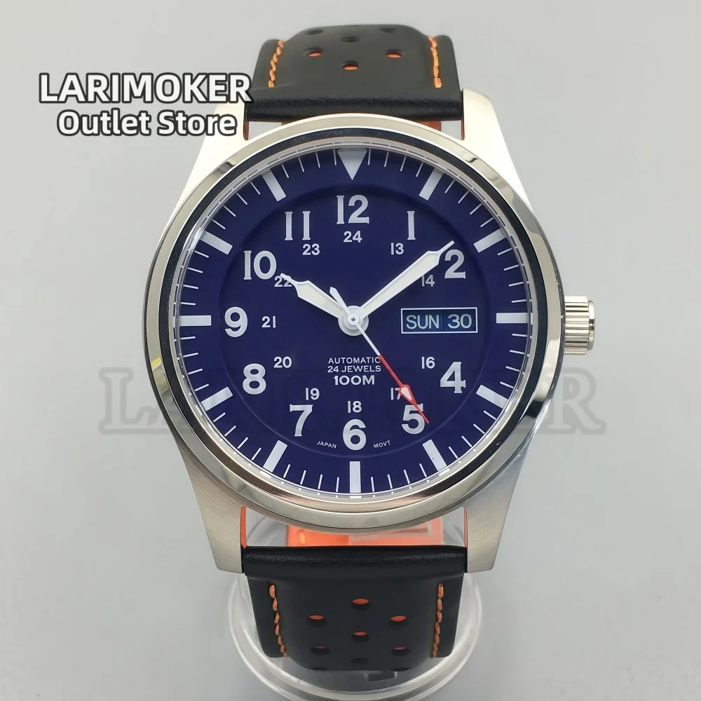 LARIMOKER 41MM NH36 Men's Fashion Leisure Mechanical Watch Leather Strap Blue Dial Date Sapphire Glass Waterproof Luminous Watch
LARIMOKER 41MM NH36 Men's Fashion Leisure Mechanical Watch Leather Strap Blue Dial Date Sapphire Glass Waterproof Luminous Watch
