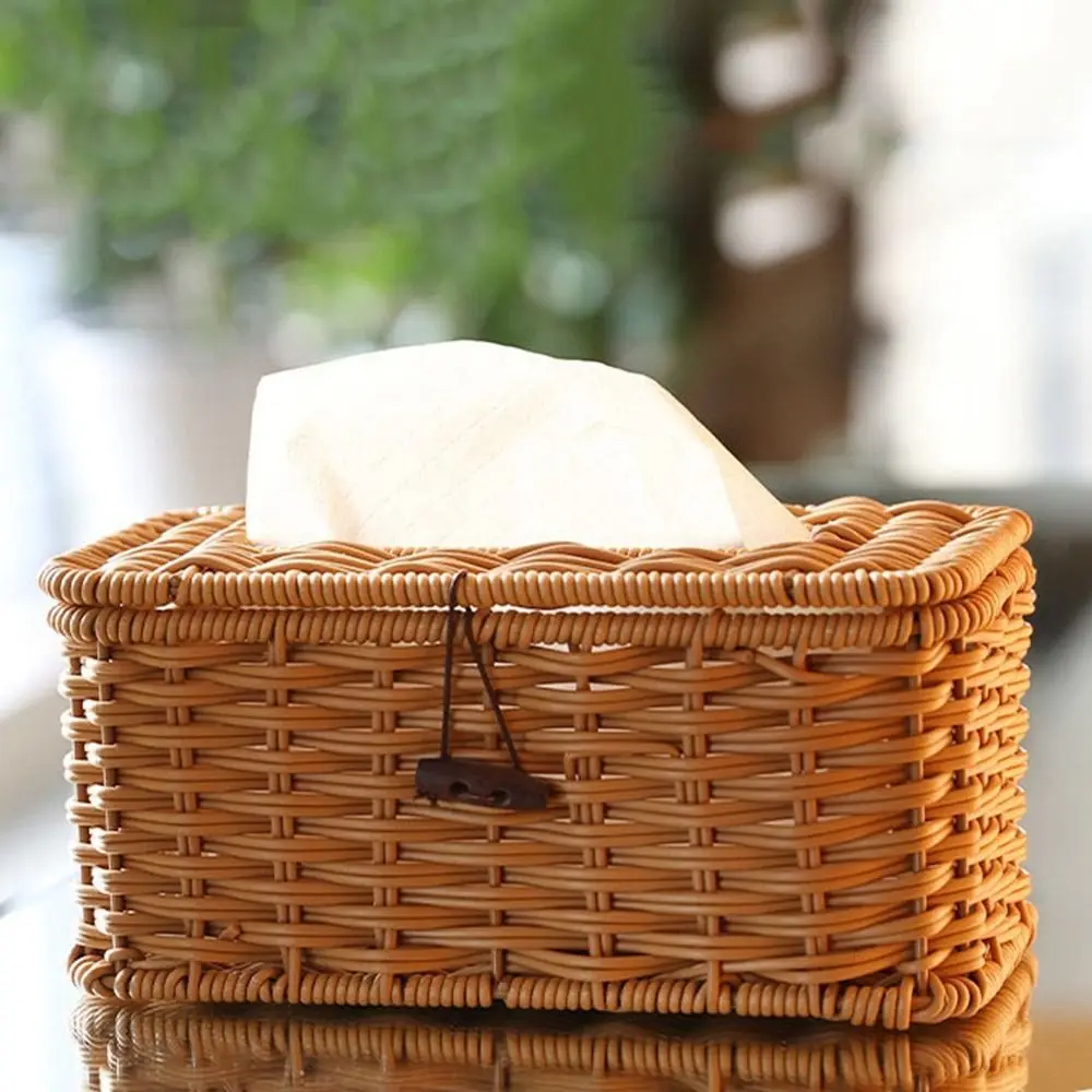 Durable Plastic Imitation Rattan Tissue Box Retro Style Rectangular Napkin Holder Handmade Carton Container Table
Durable Plastic Imitation Rattan Tissue Box Retro Style Rectangular Napkin Holder Handmade Carton Container Table