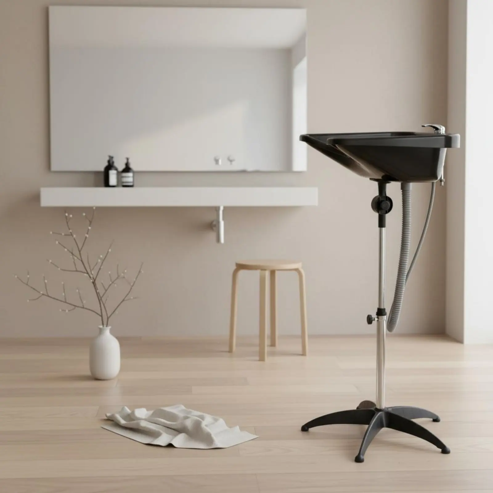 Portable Shampoo Bowl with Stand Stable Radial Base Adjustable Height Hair Basin Freestanding Salon Sink Easy Assembly
Portable Shampoo Bowl with Stand Stable Radial Base Adjustable Height Hair Basin Freestanding Salon Sink Easy Assembly