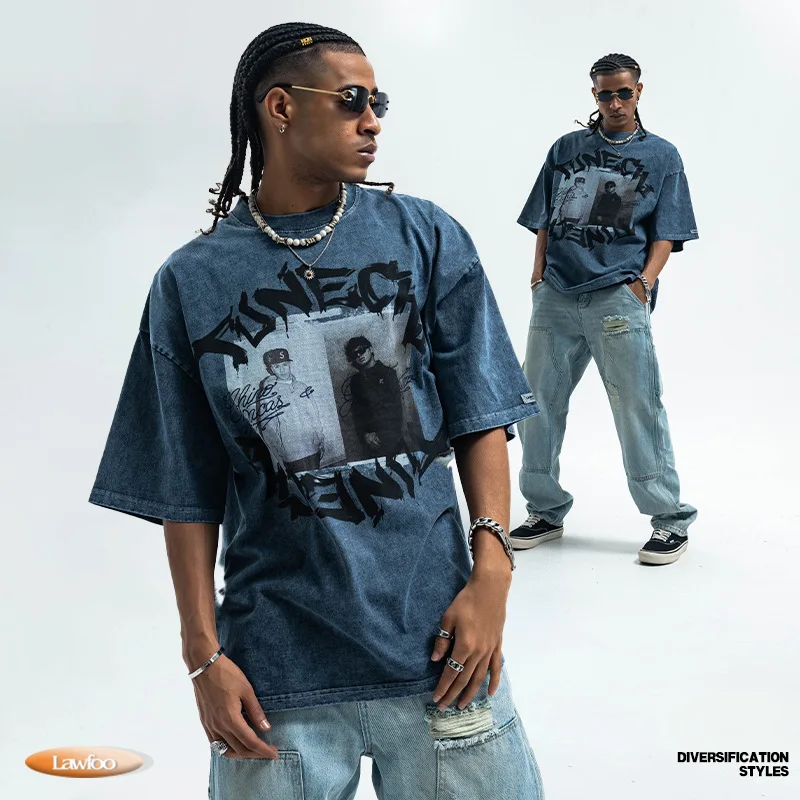 Американская уличная футболка унисекс из хлопка с винтажным принтом, плотность 250 г/м², свободный крой, в стиле ретро
Американская уличная футболка унисекс из хлопка с винтажным принтом, плотность 250 г/м², свободный крой, в стиле ретро