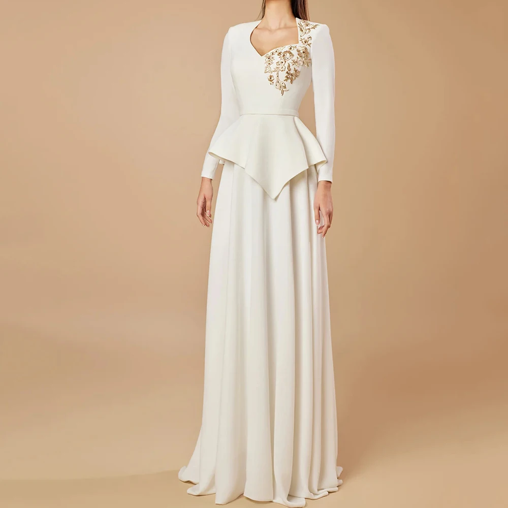 Customized A-line Evening Dresses Floor-length V-neck Full Sleeve Prom Gown Fashion Sequined Simple Draped Casual Party Gown
Customized A-line Evening Dresses Floor-length V-neck Full Sleeve Prom Gown Fashion Sequined Simple Draped Casual Party Gown