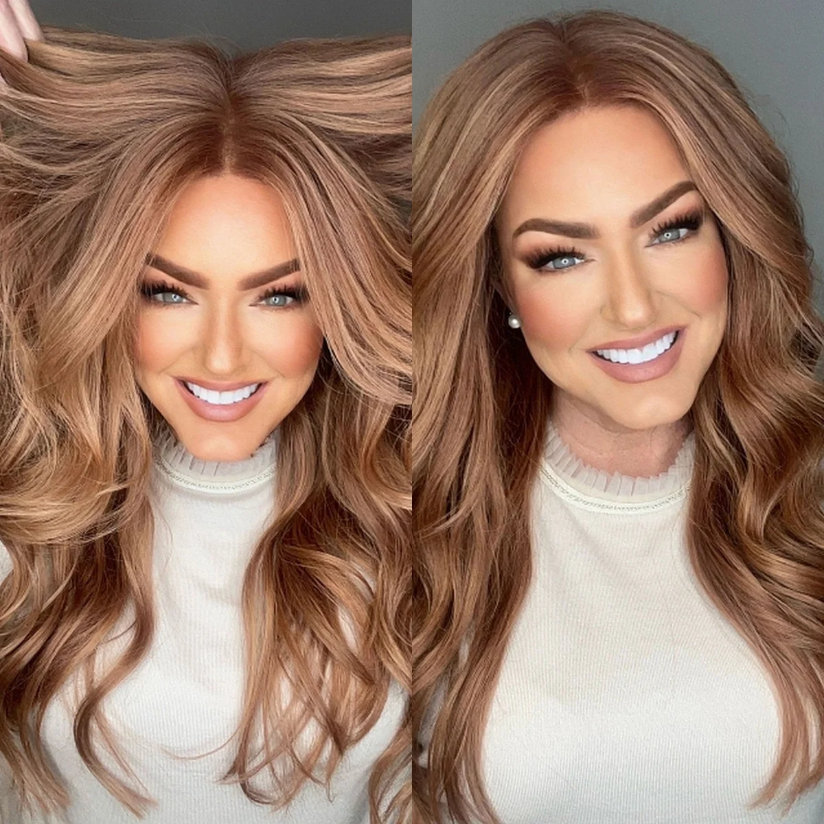 24 Inches Honey Brown Highlights Balayage Synthetic Lace Top Wigs Body Wave Long Length Middle Parting Glueless Wigs Daily Use
24 Inches Honey Brown Highlights Balayage Synthetic Lace Top Wigs Body Wave Long Length Middle Parting Glueless Wigs Daily Use
