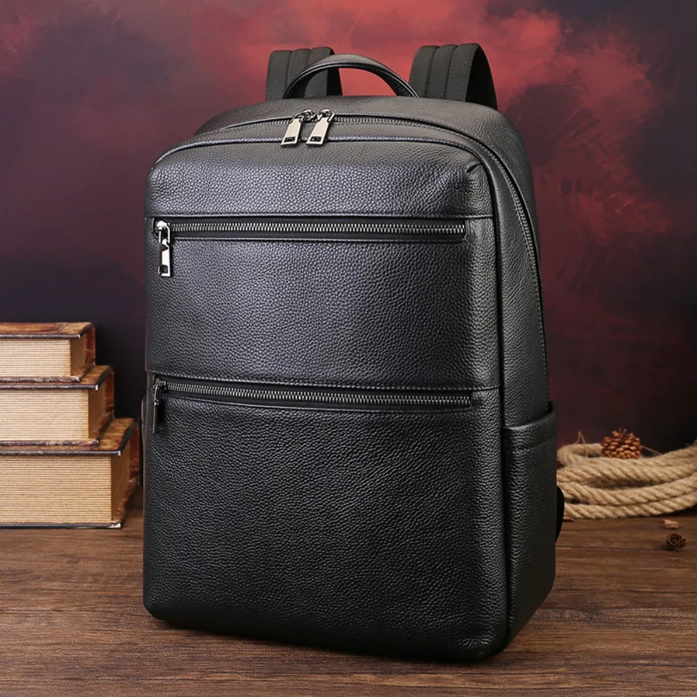 Real leather business men's high-end double-shoulder bag, large capacity student backpack, travel computer backpack
Real leather business men's high-end double-shoulder bag, large capacity student backpack, travel computer backpack
